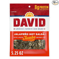 DAVID SEEDS Roasted and Salted Jalapeño Hot Salsa Jumbo Sunflower Seeds Keto Friendly 5.25 oz 12 Pack