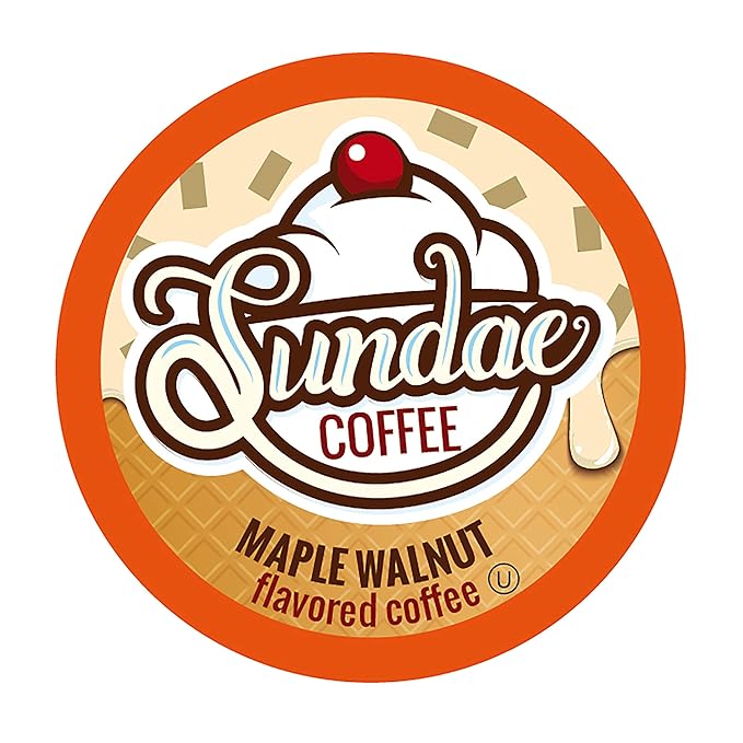 Sundae Ice Cream Flavored Coffee Pods Compatible with 2.0 Keurig K-Cup Brewer (Maple Walnut) 48 Count