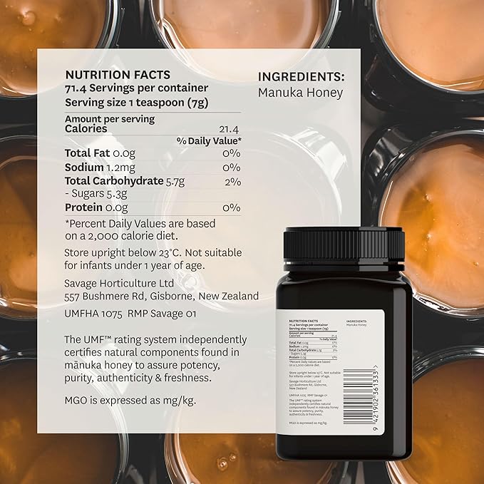 WildCape Manuka Honey Certified UMF 10+/MGO 263+ - 100% Pure Raw Unpasteurized Non-GMO Made in New Zealand - 17.6 oz (Pack of 1)