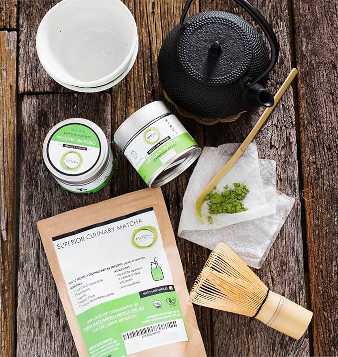 Matcha Wellness Superior Culinary Grade Organic Matcha Powder – 3.5oz Authentic Japanese Green Tea Powder from Kyoto – Perfect for Matcha Lattes No Additives Unsweetened