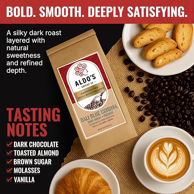 Aldo's Coffee Company Bali Blue Whole Bean Coffee - Organic Single Origin Low Acidity - 16 oz