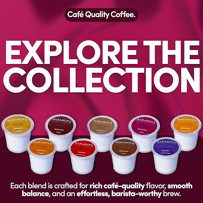 Sarasota K-Cup Coffee Pods | Medium Roast Flavored Coffee | Jamaican Me Crazy | Single Serve for Keurig Brewers | Gourmet Low Acid Mold Free | 24 Count