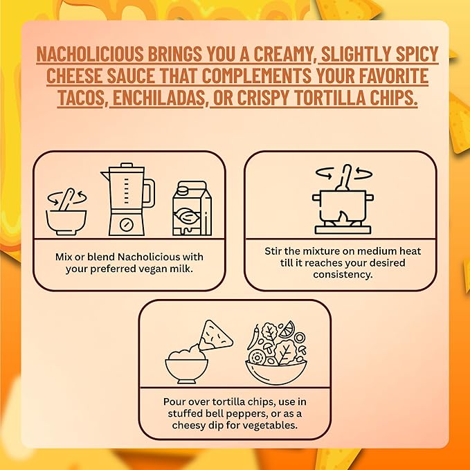 Gloriously Vegan NoochyLicious NachoLicious - Delicious Vegan Bacon Flavoured - Make Restaurant-Quality Vegan Nachos at Home - Free Recipes Included