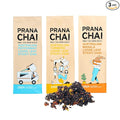 Prana Chai 3 Flavor Sampler - Masala Original Chai Turmeric Blend Peppermint