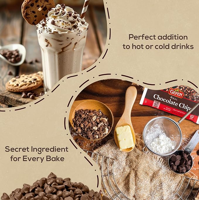 Gefen Vegan Semi Sweet Real Dark Chocolate Chips Dairy Free 9oz (3 Pack)Nut Free Lactose Free Kosher Great for Baking