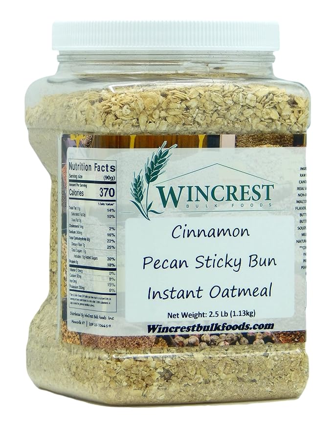 Instant Flavored Oatmeal - 2.5 Lb Tub (Cinnamon Pecan Sticky Bun)