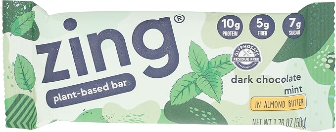 Zing Nutrition Bar Dark Chocolate Mint 1.76 Ounce
