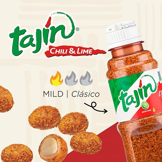 Snak Club Tajin Crunchy Peanuts Nuts with Chili and Lime Seasoning Mild No Artificial Colors or Flavors 4 oz Resealable Bags 6 Pack