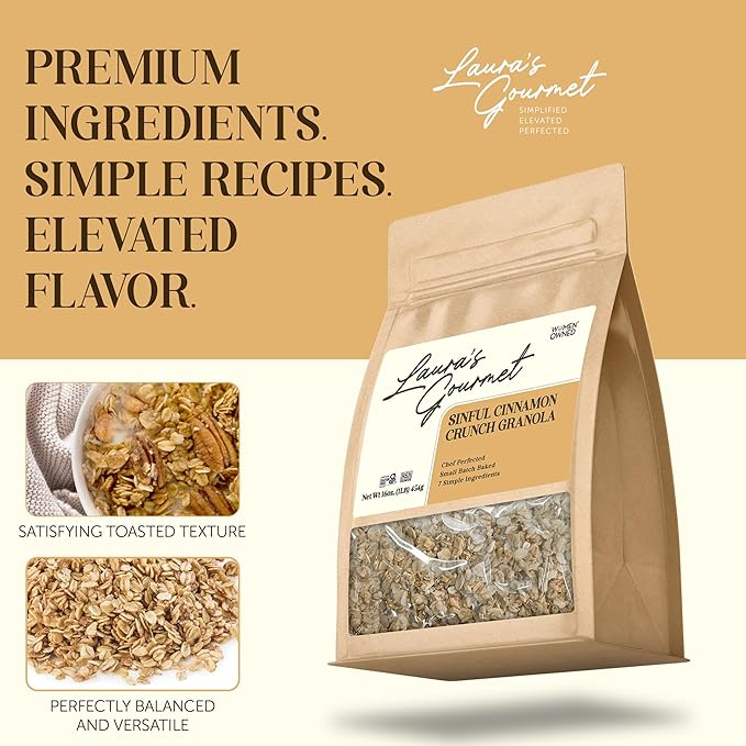 Laura's Gourmet Granola - Fall Faves Variety Pack - Sinful Cinnamon Crunch Pumpkin Pecan Crunch Dark Chocolate Crunch