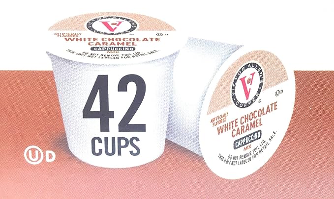 Victor Allen Indulgent White Chocolate Caramel Cappuccino Single Serve Cups - 42 Count