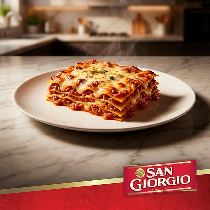 San Giorgio Oven Ready Lasagna Pasta 12 Pack (8 oz Boxes) No Boil Lasagna Noodles for Easy Layered Meals