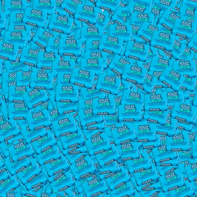 Jolly Ranchers Chews Candy - Blue Raspberry Flavor - 95 Pieces of Intense Blue Raspberry Blast - Individually Wrapped Delicious Candy Chews for Birthdays Easter Christmas &amp Pantry (1lb)