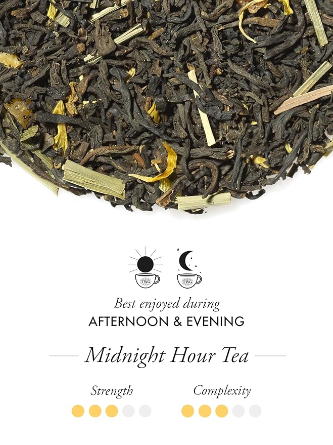 TWG Tea | Midnight Hour Tea | Black Tea | Lemongrass &amp Tropical Fruits | Haute Couture Tin 100g | Gift Set