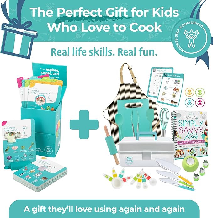 My First Recipe Box for Kids: Montessori-Inspired Easy-to-Follow Recipes with Visual Guides. Cookbook for Kids Ages 4+ with Storage Box and Recipe Stand.