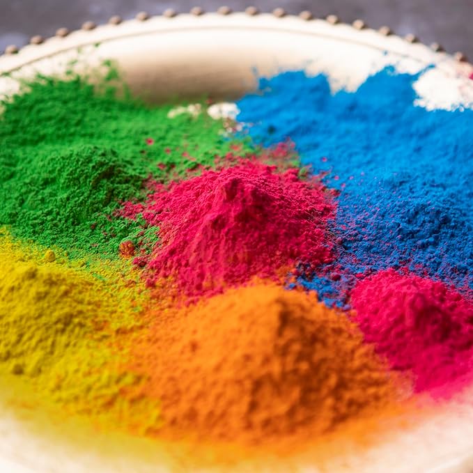Kulture Khazana All Natural Washable Biodegradable Holi Non-Toxic Color Powder 100gm Pack of 20 Perfect for Color Play