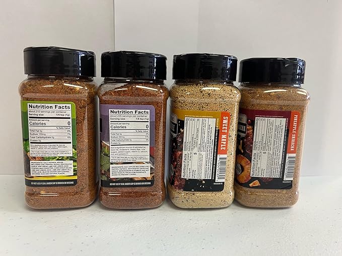 Blackstone Tequila Lime Sweet Maple Pineapple Sriracha Crazy Cajun Seasoning - Griddle Premium BBQ Barbecue Rub 4 Pk Choice Bundle (30.2 oz) + BBQ Guide &amp Opener (6 Items)!