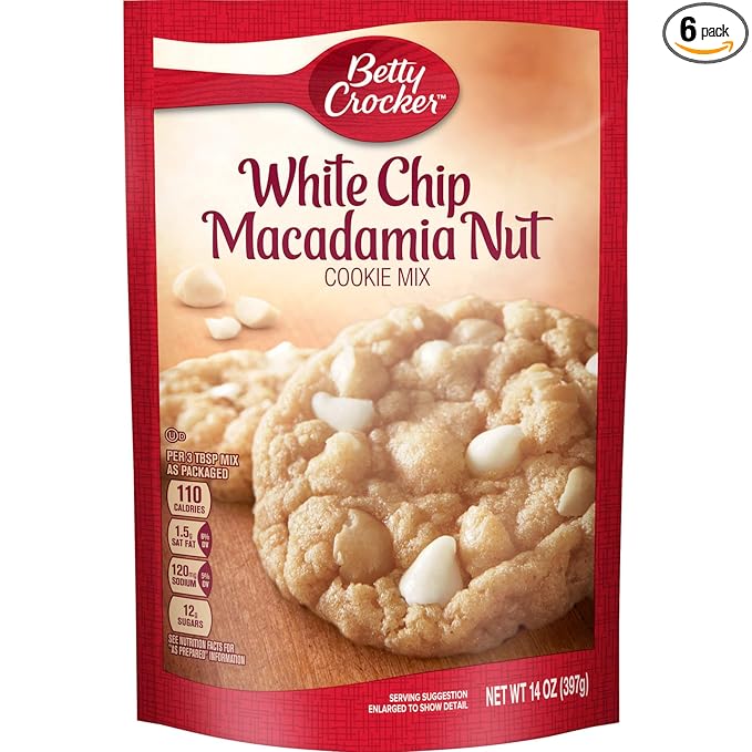 Betty Crocker Cookie Mix White Chip Macadamia Nut 14 Oz (Pack of 6)