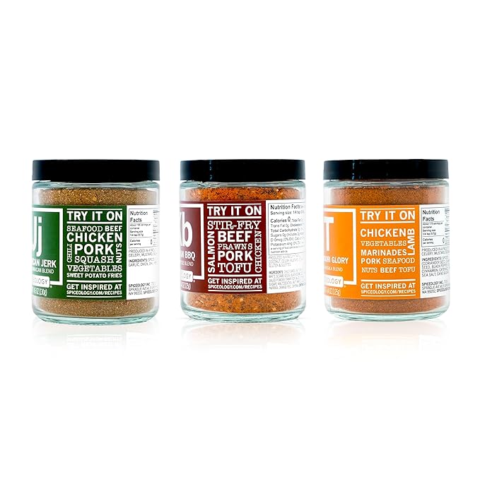 Spiceology – Global Flavors Bundle – Jamaican Jerk Korean BBQ &amp Tandoori Glory Seasonings – Bold &amp Fresh Spices for Chicken Steak Tofu &amp Vegetables – BBQ Stir Fry Ramen &amp Indian M