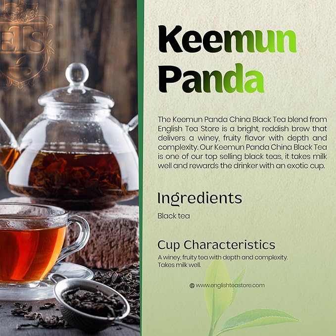 English Tea Store China Loose Leaf Tea Keemun Panada - 16oz Bulk Bag | Smooth Winey Flavor with Fruity Notes | Traditional Chinese Congou Tea | Bold and Aromatic | English Tea Store Blend