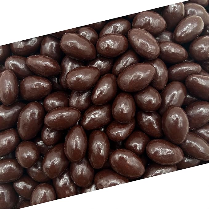Dark Chocolate Covered Almonds | 2 Lb Bulk Bag | Roasted Chocolate Covered Nuts | Crunchy Office Candy Snack | Gourmet Party Favor &amp Gift Basket Filler