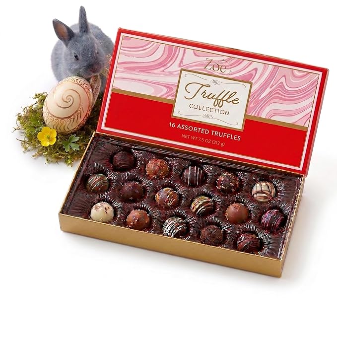 CRAVINGS BY ZOE Birthday and Anniversary Chocolate Truffles Gift Box | 16 Count | Chocolate Candy Gifts | Gourmet Assorted Chocolate Food Gift Basket | Birthday Gifts for Women Men Mom Dad Adults Coup