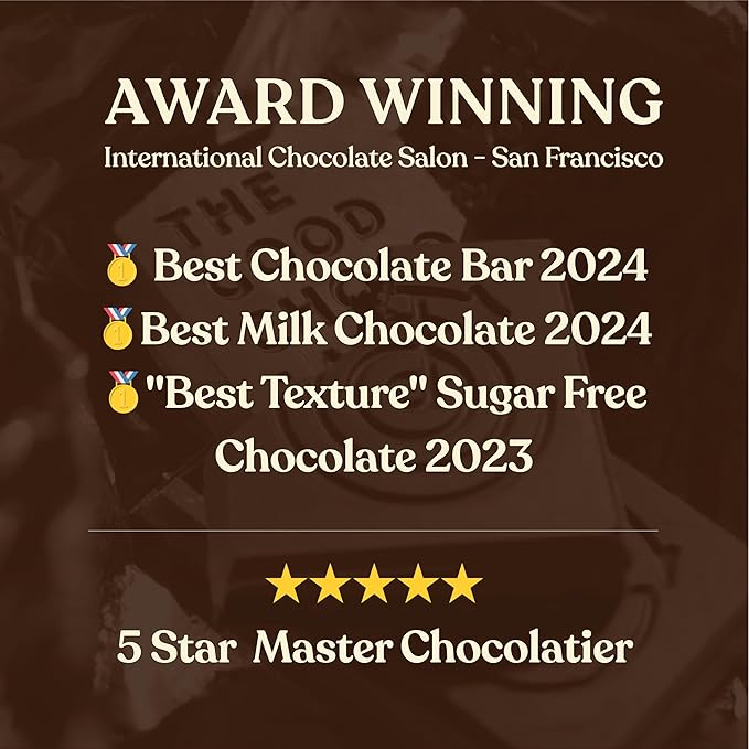 The Good Chocolate - Keto Dark Chocolate Coffee Squares Zero Sugar Lower Net Carb Snack Lower Calorie Vegan Chocolate Candy 24 Square Family Pack