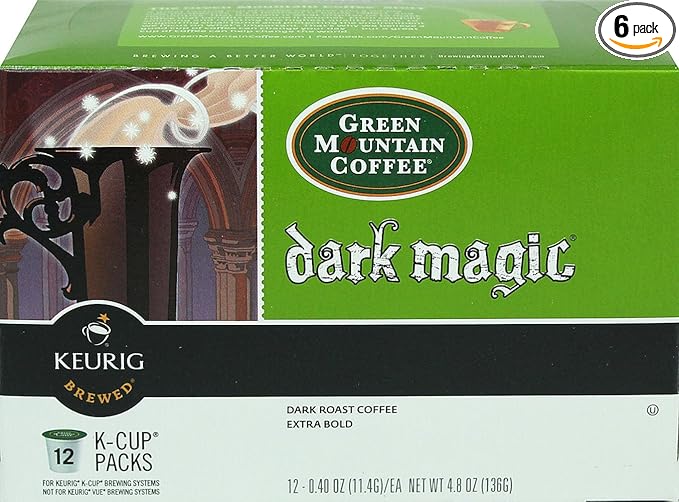 Green Mountain Coffee Dark Magic Keurig K-Cups 12 Count (Pack of 6)