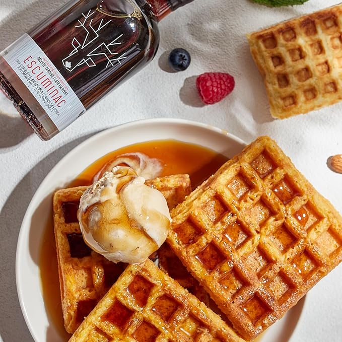 Escuminac Late Harvest Maple Syrup – Organic Grade A Canada | Dark Robust Taste | 16.9 fl oz Glass Bottle | 100% Pure Canadian Syrup | Gourmet Gift