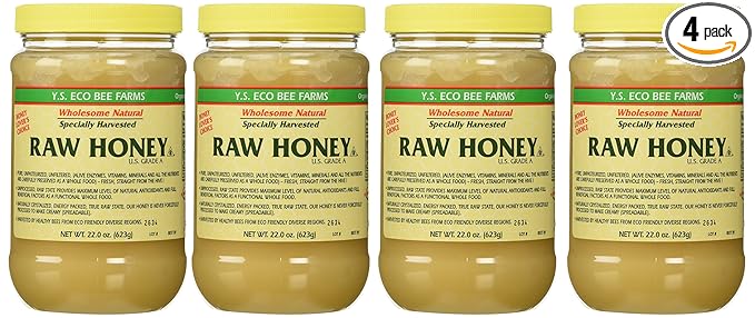 Y.s. Eco Bee Farms Raw Honey - 22 Oz Jars (4 Count (22oz Each))