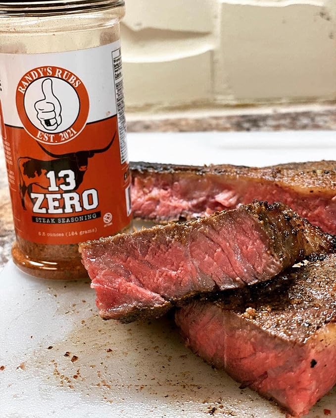 Randy's Rubs Seasoning 13ZERO Steak Seasoning SUGAR FREE and NON-DAIRY IT DONT SUCK Y'ALL! (One LARGE 11.5 Ounce Shaker)