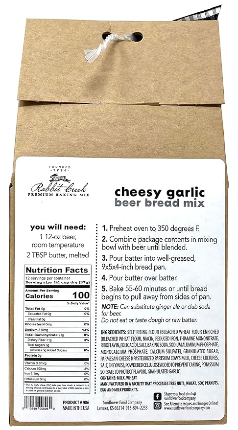Rabbit Creek Beer Bread Mix Variety Pack of 3 – Cheesy Jalapeno Cheddar Bacon &amp Cheesy Garlic Beer Bread Mix