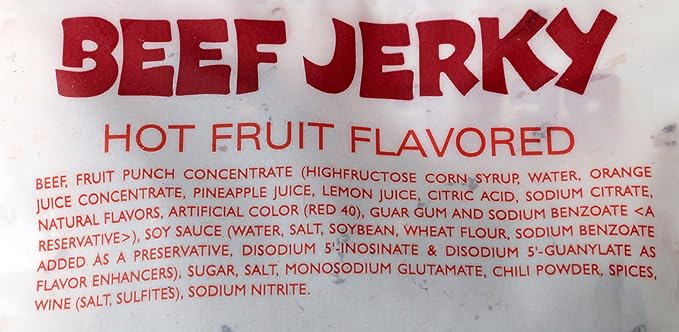 Beef Jerky (Hot Fruit Flavored) 1.5oz (Pack of 6)