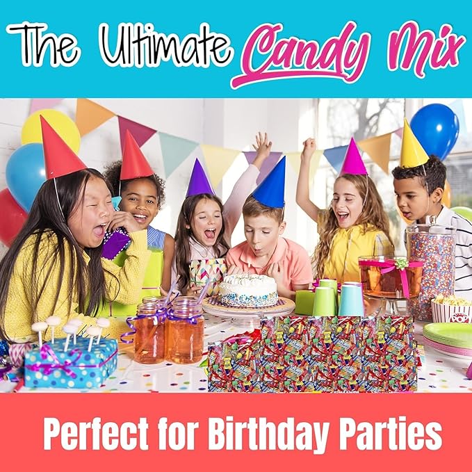ASSORTED VARIETY BULK CANDY MIX 5.5 LB of Assorted Individually Wrapped Candy Mix Skittles Starburst Haribo Jolly Ranchers and More for Pinata Filler Kids Parties and Office Candy