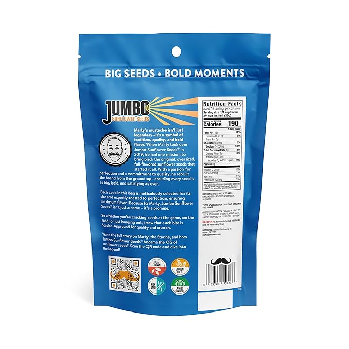 JUMBO SUNFLOWER SEEDS Original 16-Ounce (Pack of 6)