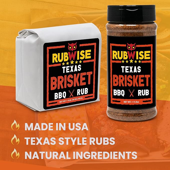 Texas Style Brisket Rub &amp El Jefe Rub by Rubwise | BBQ Rub &amp Spices for Smoking &amp Grilling | Beef Seasoning Dry Rub | Great on Brisket Steaks Ribs Burgers &amp More (1lb each)