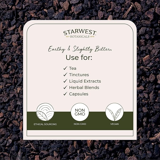 Starwest Botanicals Organic Black Walnut Hull - Cut &amp Sifted Use for Tea &amp Baking Certified Kosher Non-GMO - Bulk 1 lb Bag