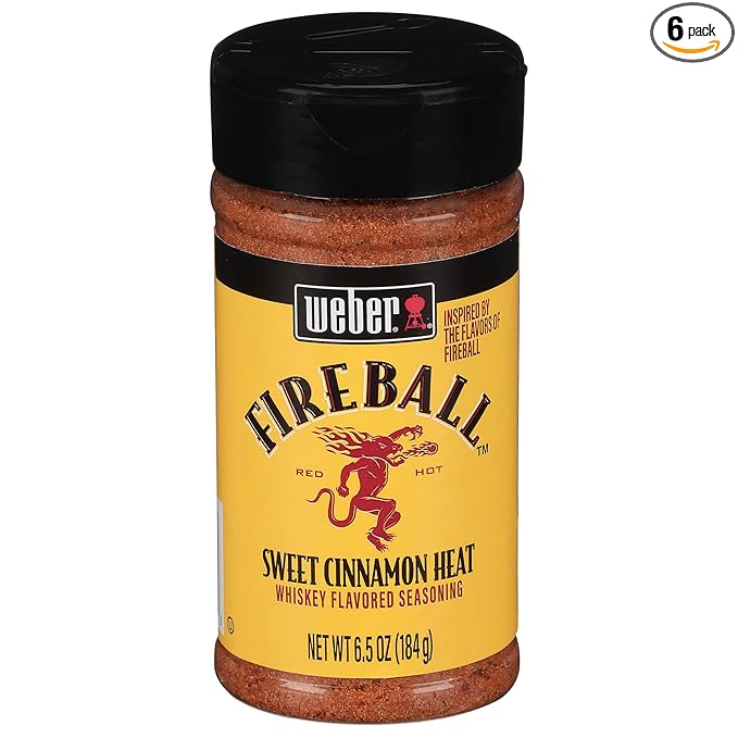 Weber Fireball Whiskey Flavored BBQ Seasoning 6.5 Ounce (Pack of 6)