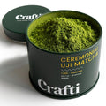 Crafti Ceremonial Grade Matcha Powder (Organic) - Unsweetened Authentic Japanese Daily Matcha Green Tea Powder from Uji Kyoto for Barista-Grade Lattes (30g / 1.06oz)