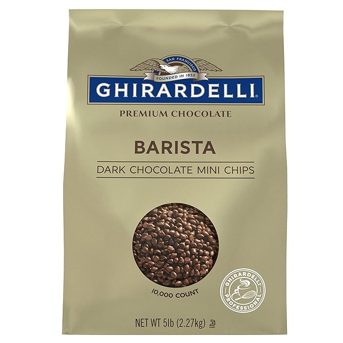 Ghirardelli Chocolate Company Dark Chocolate Barista Mini Chips 10000 per lb 5lb. Bag (Pack of 1)