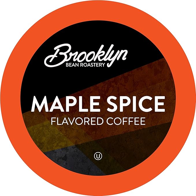 Brooklyn Beans Roastery Coffee Pods Fall Maple Spice Flavored - Compatible with Keurig K Cup Brewers Including 2.0 Machines 40 Count Autumn-Inspired