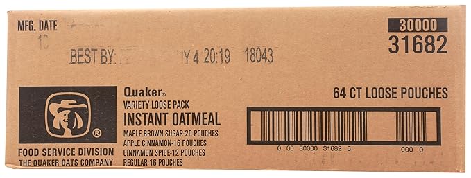 Quaker Oatmeal Variety 1.51 Oz. 64/Carton
