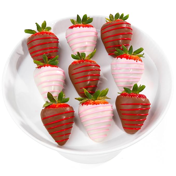 A Gift Inside Love Bites Dipped Strawberries - 9 Fun Size Berries for Valentine's Day Gift Birthday Thank You