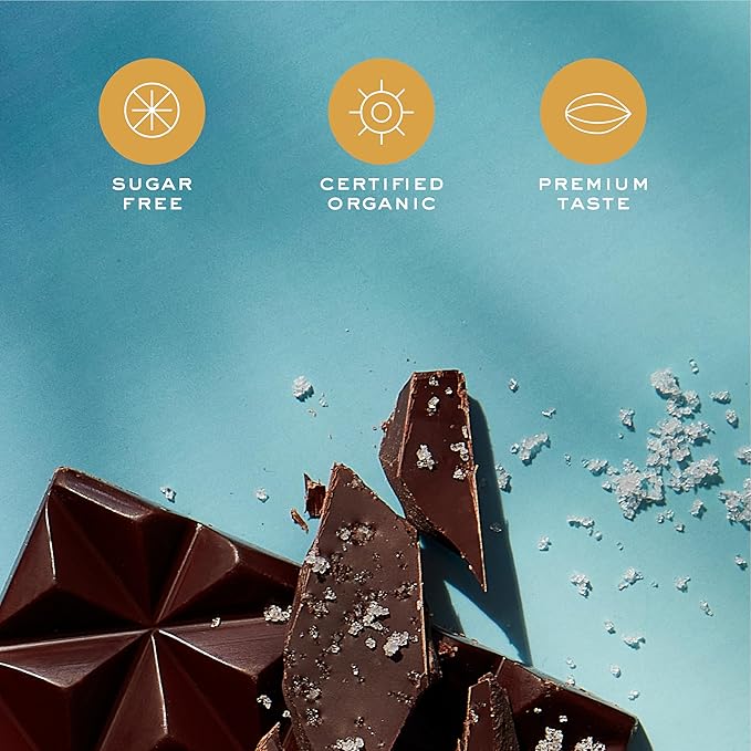 NOMOSU | Organic 72% Dark Chocolate with Sea Salt | 60g | 4 Pack | Sugar Free | USDA Organic | Vegan | Keto &amp Low Carb Friendly | Bold Cacao with Savory Sea Salt | Guilt Free Chocolate Snack