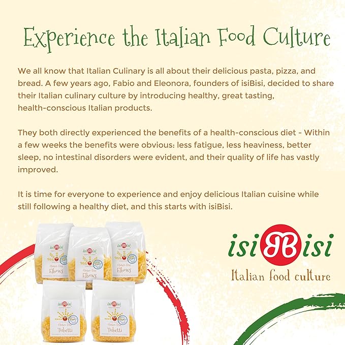 isiBisi 5 Pack Mix 3-Pack Elbow and 2-Pack Tubetti Pasta - Vegan Non-GMO Made in Italy