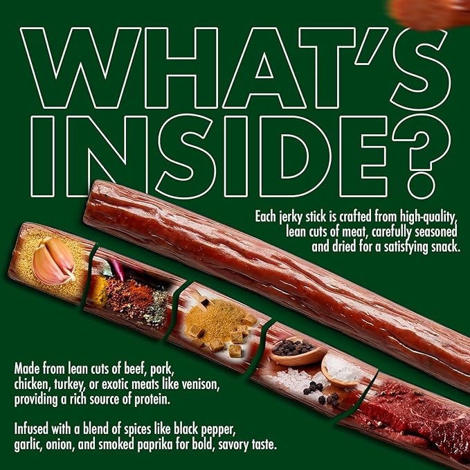 Buffalo Bob's Wild Game Meat Snacks (1oz Stick 15 Pack) Exotic Variety Assortment Sampler Gift for Men/Dad Stocking Stuffer Adventure Enthusiast