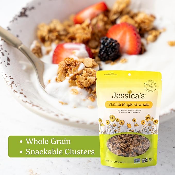 Jessica’s Vanilla Maple Granola - Handmade Non-GMO Gluten-Free Whole Grain 11oz (3 Pack)