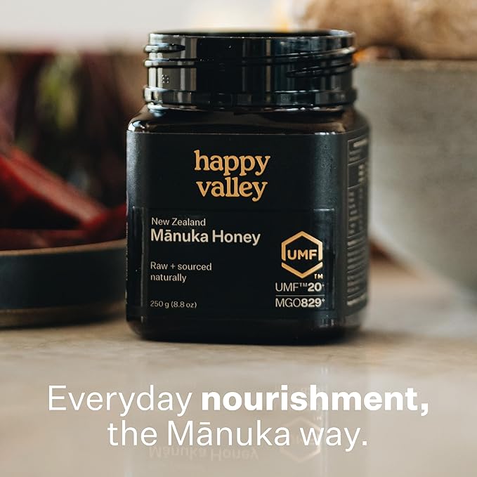 Happy Valley Manuka Honey - UMF 20+ (8.8oz 250g) - Certified Raw New Zealand Mānuka - UMF 20+ MGO 850+