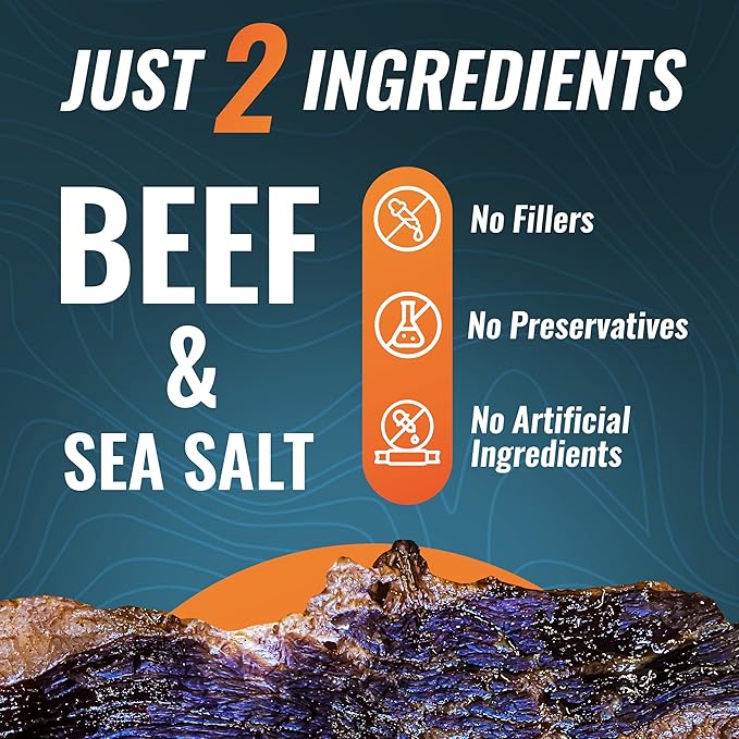 Phillips Beef Crisps - Fatty Brisket - Only Beef &amp Salt - Zero Carbs - Zero Sugar - High Protein Meat Snacks - 14g Protein