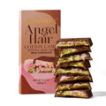 Meronne® Angel Hair Milk Chocolate Bar – 6 Pack (6.35 oz Each 180g) – 34% Milk Chocolate with Pistachio Cream &amp Angel Hair Cotton Candy – Handmade – No Artificial Colors or Preservatives
