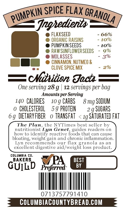 Flax Granola - Variety Pack: Fruit &amp Berry Pumpkin Spice Ginger Chia and Apple Cinnamon - The Plan Friendly Gluten Free - 12 oz 4 pack